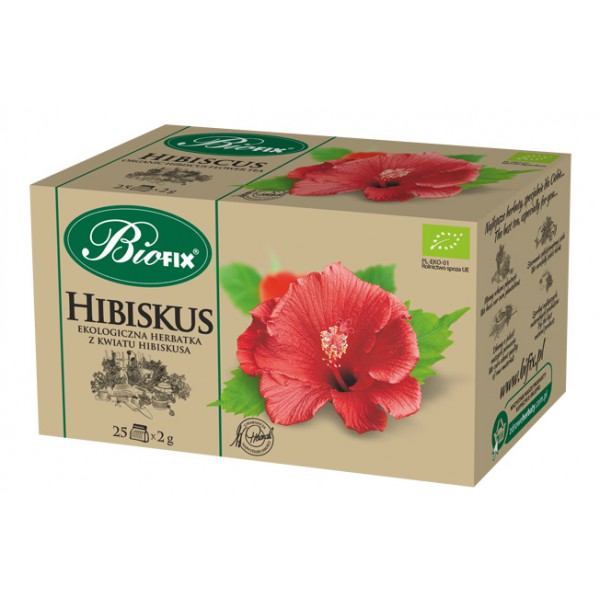 Bi FIX HIBISKUS Herbatka owocowa ekologiczna ekspresowa BIOFIX 25 x 2 g