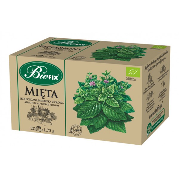 Bi FIX MIĘTA Herbatka ziołowa ekologiczna ekspresowa BIOFIX 20 x 1,75 g