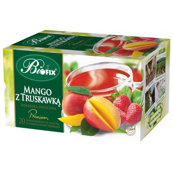 Bi FIX Premium MANGO Z TRUSKAWKĄ Herbatka owocowa ekspresowa 20 x 2 g