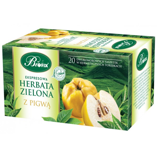 Bi FIX Premium ZIELONA Z PIGWĄ Herbata ekspresowa 20 x 2 g