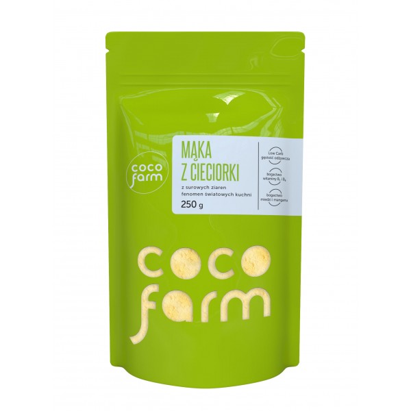 COCO FARM Mąka z ciecierzycy z surowych ziaren 250g 