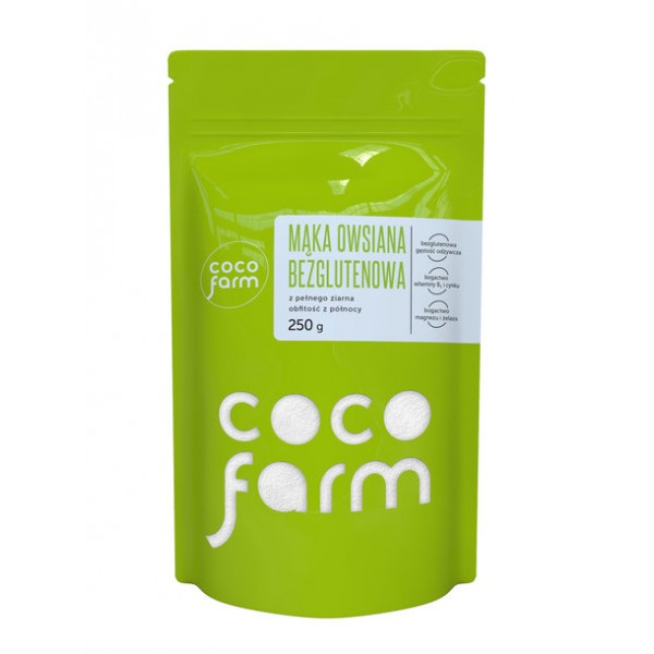 COCO FARM Mąka owsiana bezglutenowa z pełnego ziarna 250g 