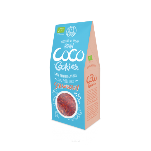 Diet-Food Bio ciastka kokosowe z truskawką 80 g