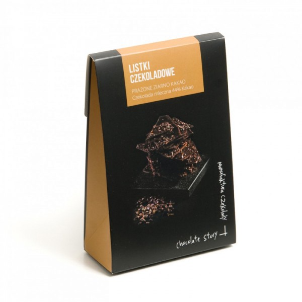 Manufaktura Czekolady Listki czekoladowe z ziarnem kakao 44% kakao 80g
