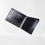 Wildleather Składany portfel z naturalnej skóry w kolorze czarnym - model "Poziomy"