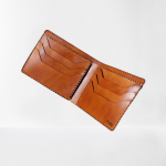Wildleather Składany portfel z naturalnej skóry w kolorze koniakowym - model "Poziomy"