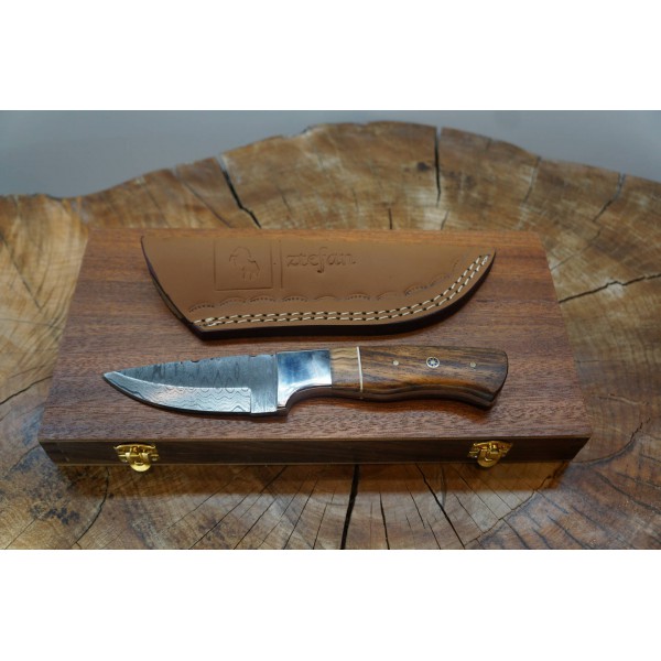 Ztefan Nóż ze stali damasceńskiej NM-016 w komplecie z pudełkiem z egzotycznego drewna