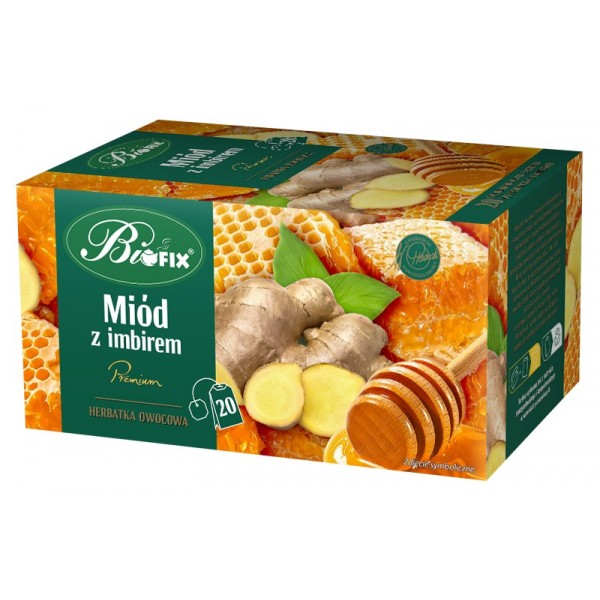 Bi FIX Premium MIODOWO – IMBIROWA Herbatka owocowa ekspresowa 20 x 2 g