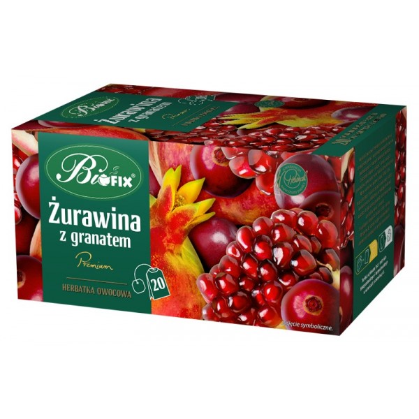 Bi FIX Premium ŻURAWINA Z GRANATEM Herbatka owocowa ekspresowa 20 x 2 g